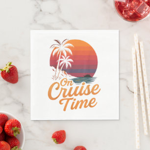 Serviette En Papier Croisière de vacances au coucher du soleil sous le