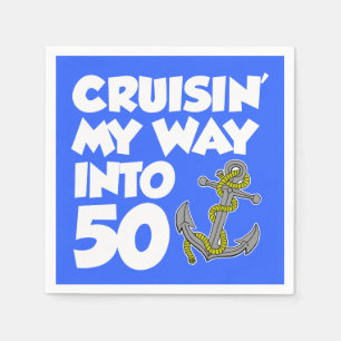 Serviette En Papier Croisière Sur Mon Chemin En 50 Bateaux À Thématiqu