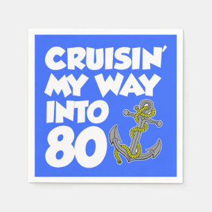 Serviette En Papier Croisière Sur Mon Chemin En 80 Bateaux À Thématiqu