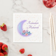 Croissant floral mignon islamique Ramadan Moubarak