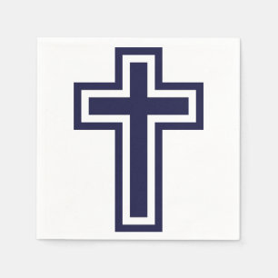 Serviette En Papier Croix chrétienne bleue différentes variantes
