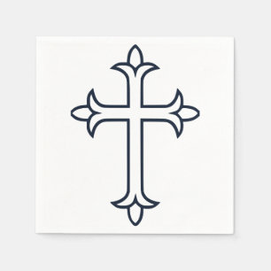 Serviette En Papier Croix Chrétienne Classique Art Minimaliste Fin
