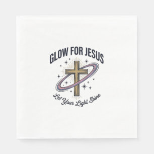 Serviette En Papier Croix chrétienne Glow for Jesus Vintage Vector