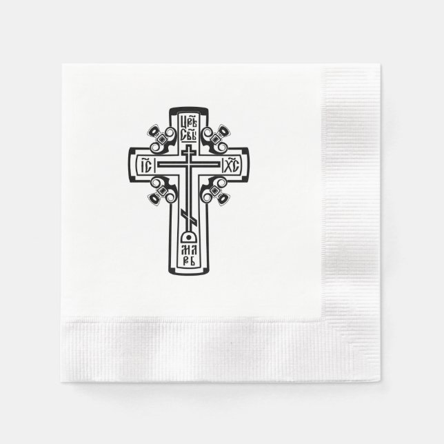 Serviette En Papier Croix chrétienne orthodoxe (Devant)
