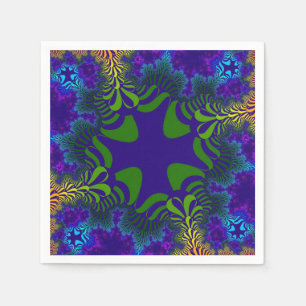 Serviette En Papier Croix verte et bleue