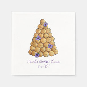Serviette En Papier Croquembouche Choux Bun Cream Puffs Mariage Gâteau