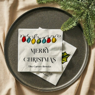 Serviette En Papier Croquis à cordes de Noël à main