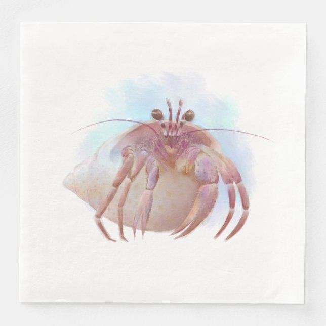 Serviette En Papier Croquis de crabe aux hermites (Devant)