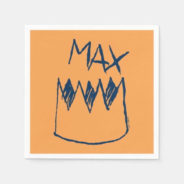 Serviette En Papier Croquis max. et couronne (Devant)