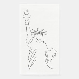 Serviette En Papier Croquis simple de Statue de la Liberté