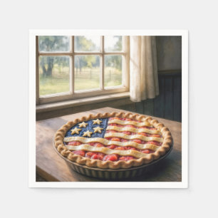 Serviette En Papier Croûte de drapeau américain sur une tarte maison