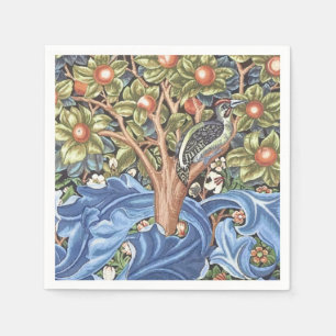 Serviette En Papier Cru floral de tapisserie de pivert de William