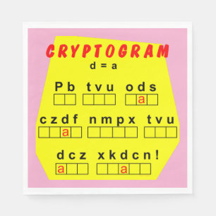 Serviette En Papier Cryptogramme jaune