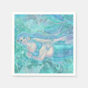 Serviette En Papier Crystal Mermaid rêve par Renee Lavoie