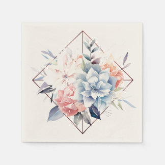 Serviette En Papier Cube-Flower-2: Personalized Wedding Napkins