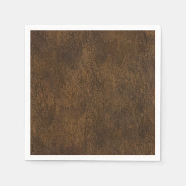 Serviette En Papier Cuir Brown classique texturé (Devant)