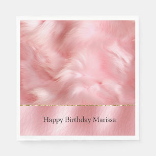 Serviette En Papier Cuir et fourrure rose pâle