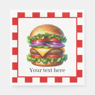 Serviette En Papier Cuire Cute hors hamburger personnalisable partie p