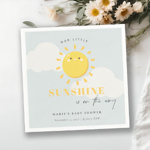 Serviette En Papier Cuire Notre Petit Baby shower Garçon Bleu Soleil