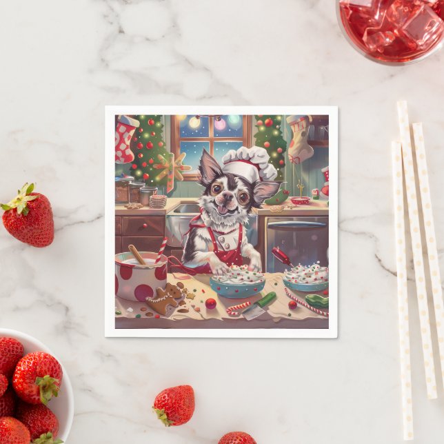 Serviette En Papier Cuisine de Noël Chinoise : Noël Festif (En situation)