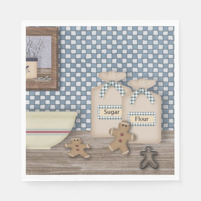 Serviette En Papier Cuisson pain d'épices Hommes Papier Naples (Devant)