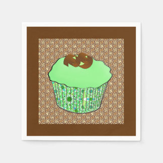 Serviette En Papier Cupcake au chocolat congelé à la menthe, Arrière -