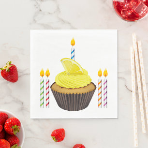 Serviette En Papier Cupcake Et Bougies