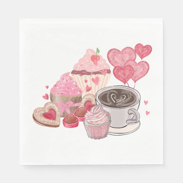 Serviette En Papier Cupcakes & Coffee Traitements Serviettes (Devant)