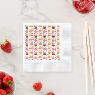 Serviette En Papier Cupcakes Cookies et bonbons