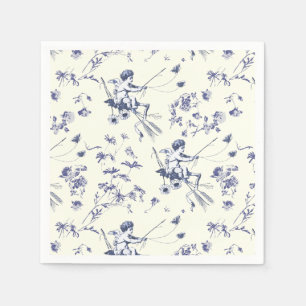 Serviette En Papier Cupid Angel Cupid Bleu Toile Florale Vintage