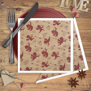 Serviette En Papier Cupids Arrows and Hearts