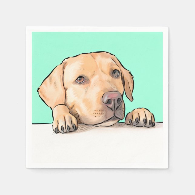 Serviette En Papier Curieux chien (Devant)