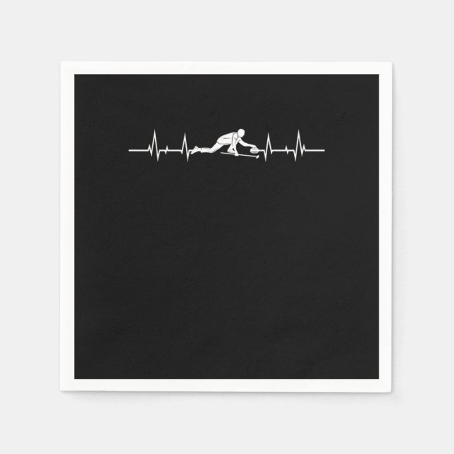 Serviette En Papier Curling Heartbeat Ice Sports Gift (Devant)