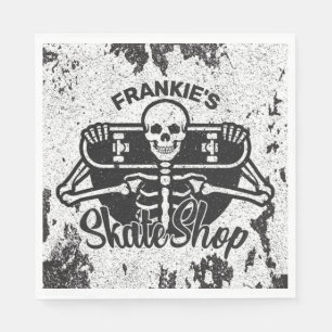 Serviette En Papier Custom ADD NAME Skull Skate Shop