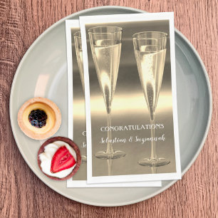 Serviette En Papier Custom Champagne Glasses Congratulations Party