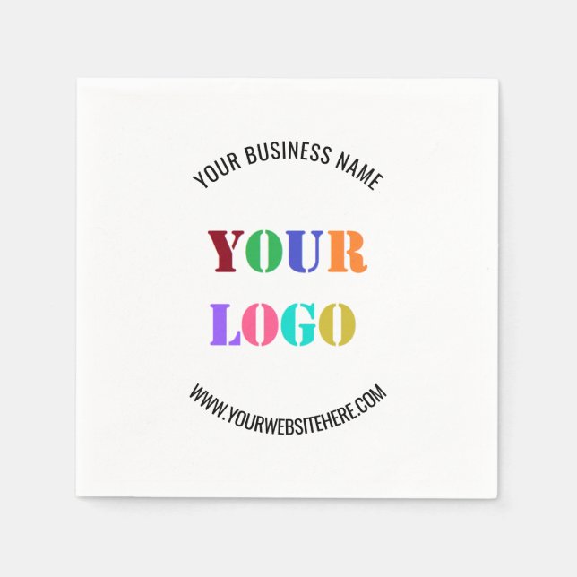 Serviette En Papier Custom Company Logo Name Site web Business Napkins (Devant)