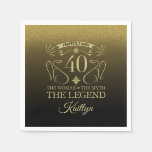 Serviette En Papier Custom Cute Happy 40th Birthday