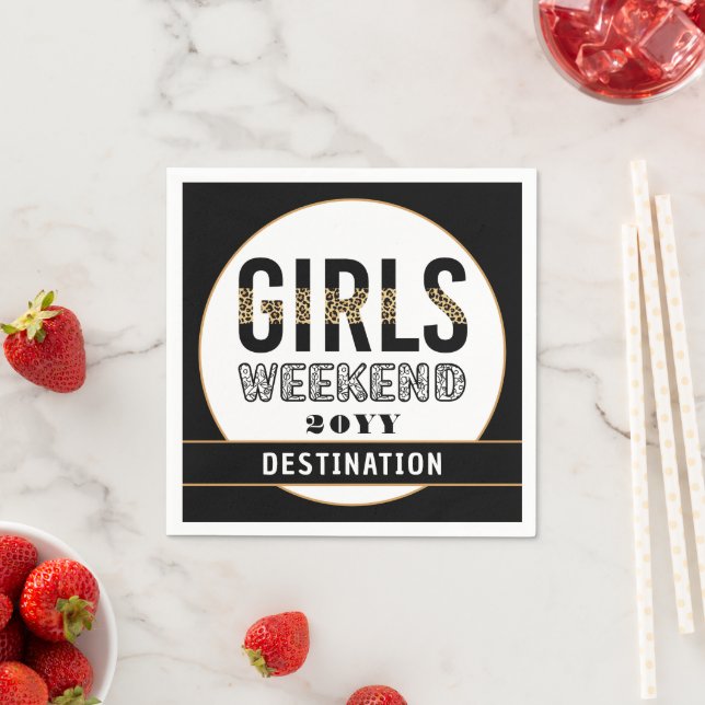 Serviette En Papier Custom Girls Week-end Girls Trip Vacances (En situation)