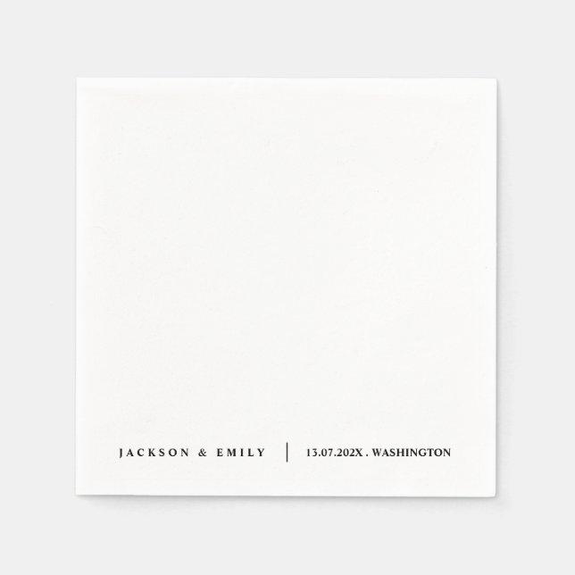 Serviette En Papier Custom Modern Minimalistic Wedding (Devant)