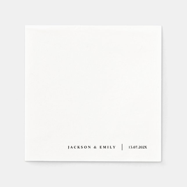 Serviette En Papier Custom Modern Minimalistic Wedding (Devant)