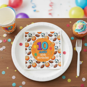 Serviette En Papier Custom Sports 10e anniversaire de fête Napkins