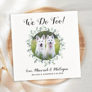 Serviette En Papier Custom We Do Too Eucalyptus Chien Photo Mariage an