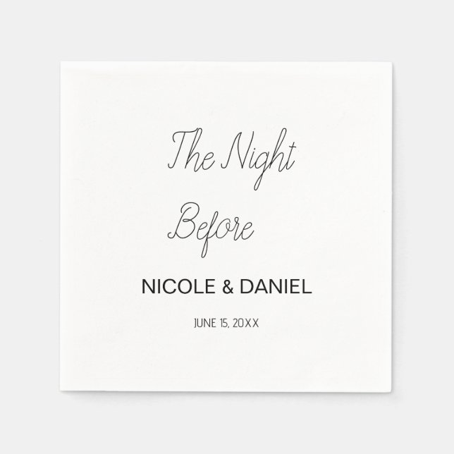 Serviette En Papier Custom Wedding The Night Before Bridal Shower  (Devant)