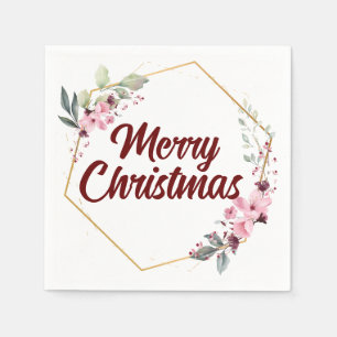 Serviette En Papier Customisé Votre Joyeux Monogramme Classique De Noë