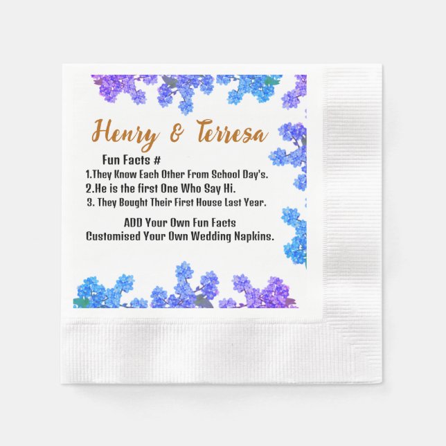 Serviette En Papier Customisé Votre Propre Nom Mariage Papier Monogram (Devant)