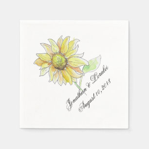 Serviette En Papier Customisez vos serviettes mariages Chute Sunflower
