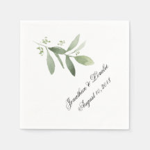 Customisez vos serviettes mariages verdure