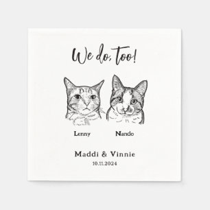 Serviette En Papier Cute 2 Chats Face Animaux Nous Faisons Trop D'Esqu