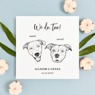 Serviette En Papier Cute 2 Chiens Animaux Nous faisons trop Mariage