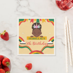 Serviette En Papier Cute afro licorne Africaine amérique filles Annive